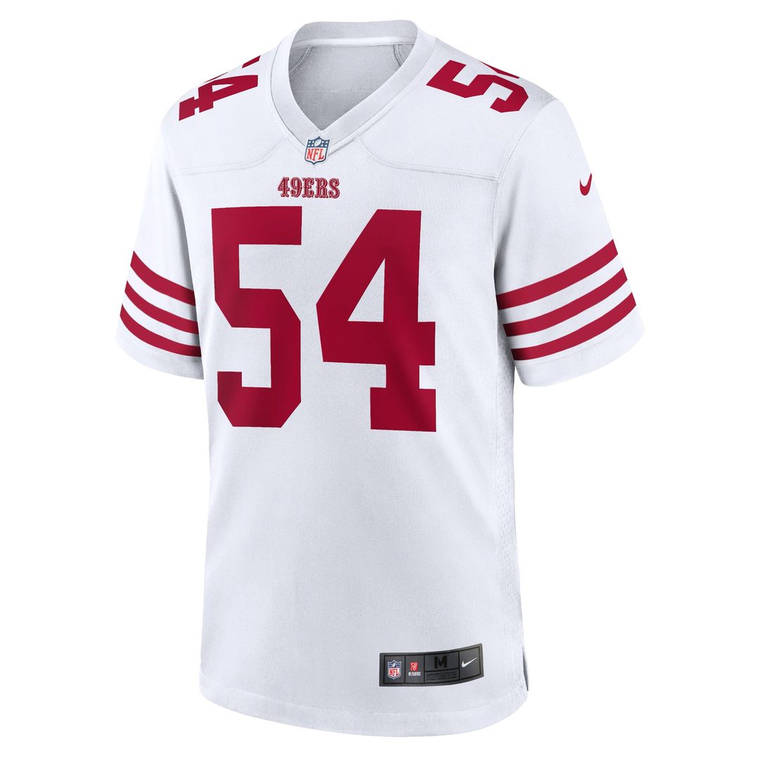 San Francisco 49ers Fred Warner Nike White Player Game Jersey product image 5, provided for visual reference and product