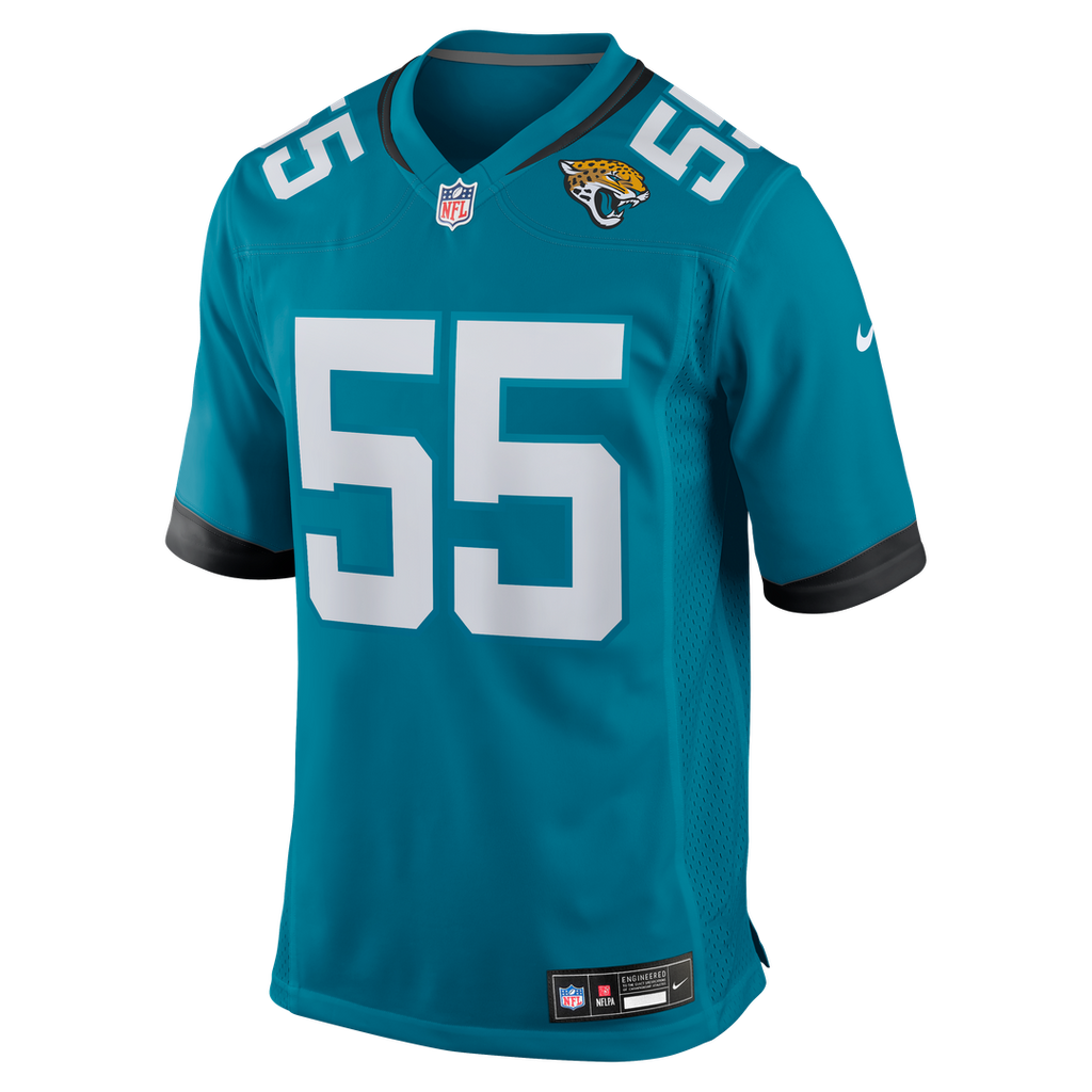 Jacksonville Jaguars Dequan Jackson Nike Teal Game Jersey product image 2, provided for visual reference and product detail