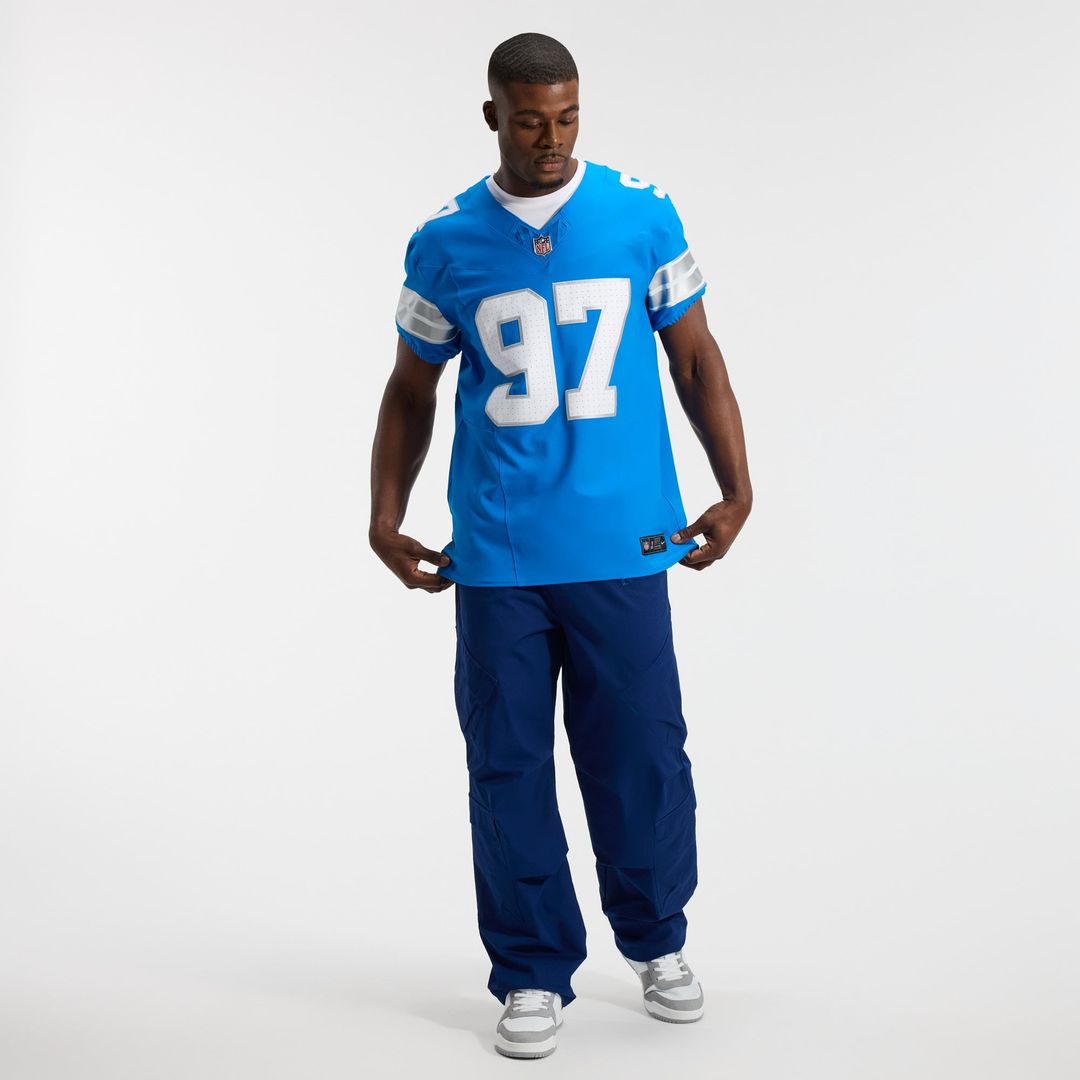 Detroit Lions Aidan Hutchinson Nike Blue Alternate Vapor F.U.S.E. Elite Jersey product image 4, provided for visual