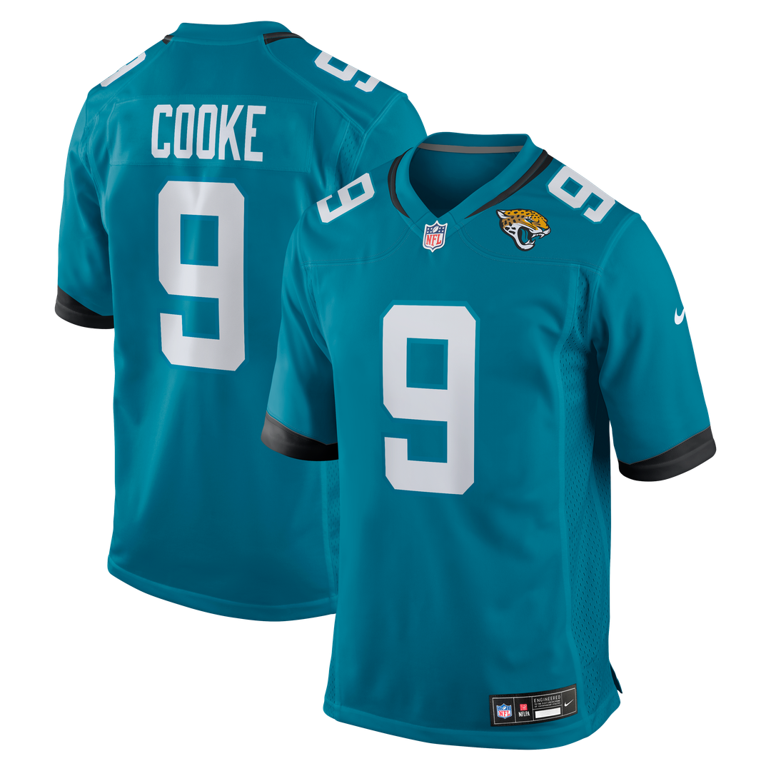 Jacksonville Jaguars Logan Cooke Nike Teal Game Jersey product image 9, provided for visual reference and product detail
