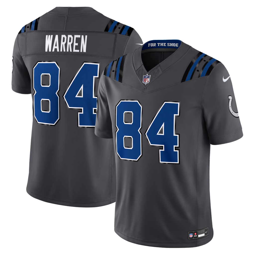 Indianapolis Colts Tyler Warren Nike Anthracite 2026 Rivalries Collection Stitched Limited Jersey product image 1, provided