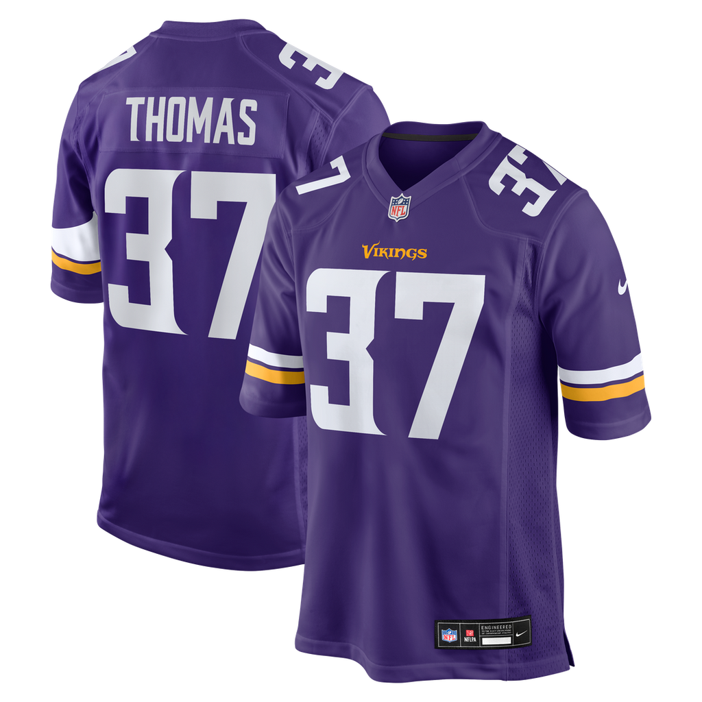 Minnesota Vikings Tavierre Thomas Nike Purple Team Game Jersey product image 1, provided for visual reference and product