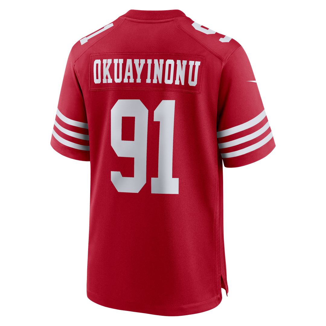San Francisco 49ers Sam Okuayinonu Nike Scarlet Team Game Jersey product image 3, provided for visual reference and product