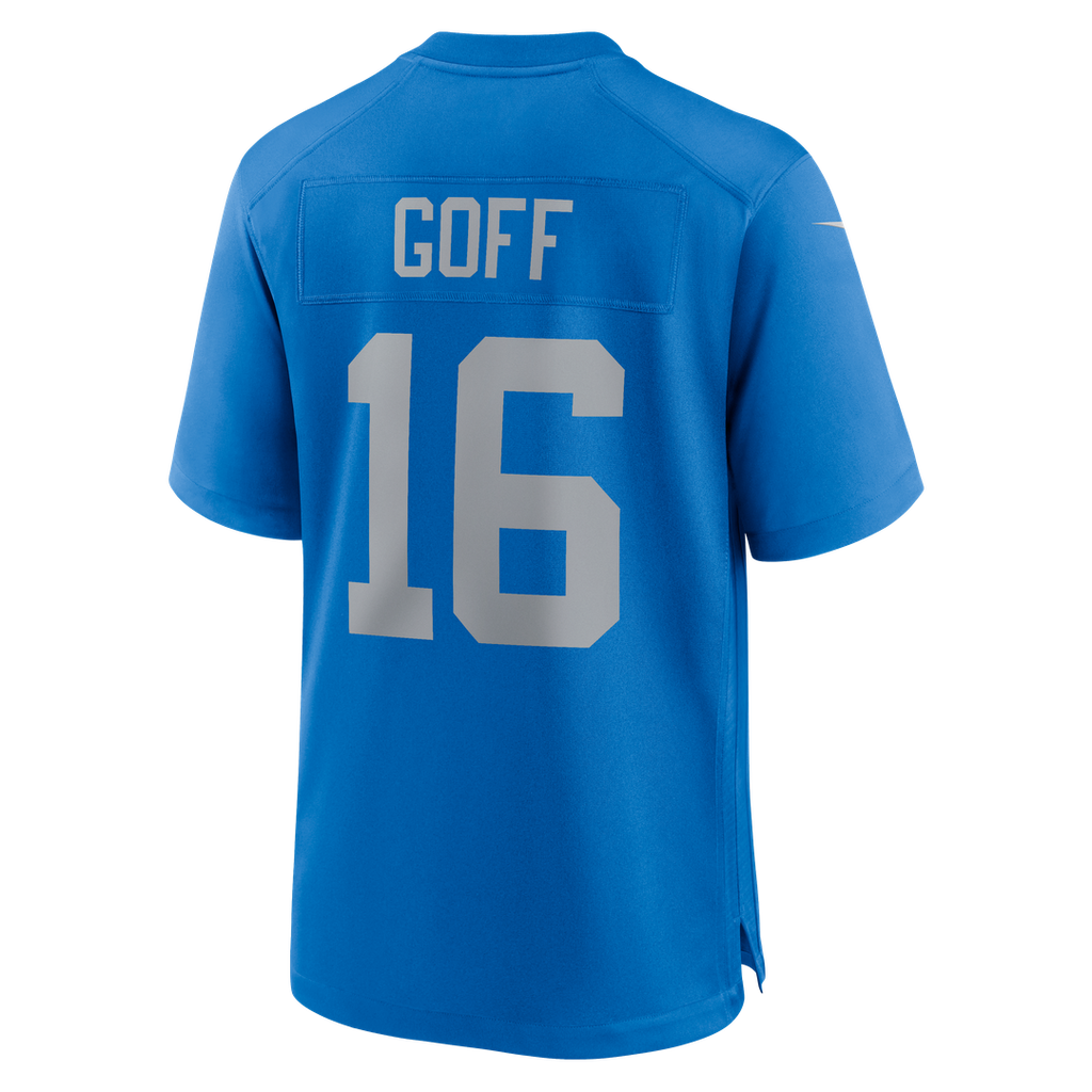 Detroit Lions Jared Goff Nike Blue Alternate Game Jersey product image 7, provided for visual reference and product detail