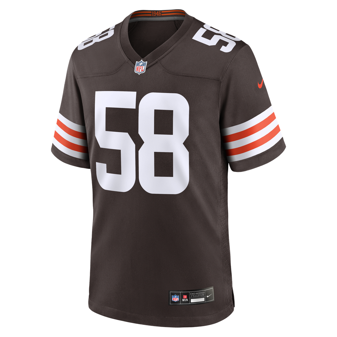 Cleveland Browns Austin Barber Nike Brown Team Game Jersey product image 4, provided for visual reference and product detail