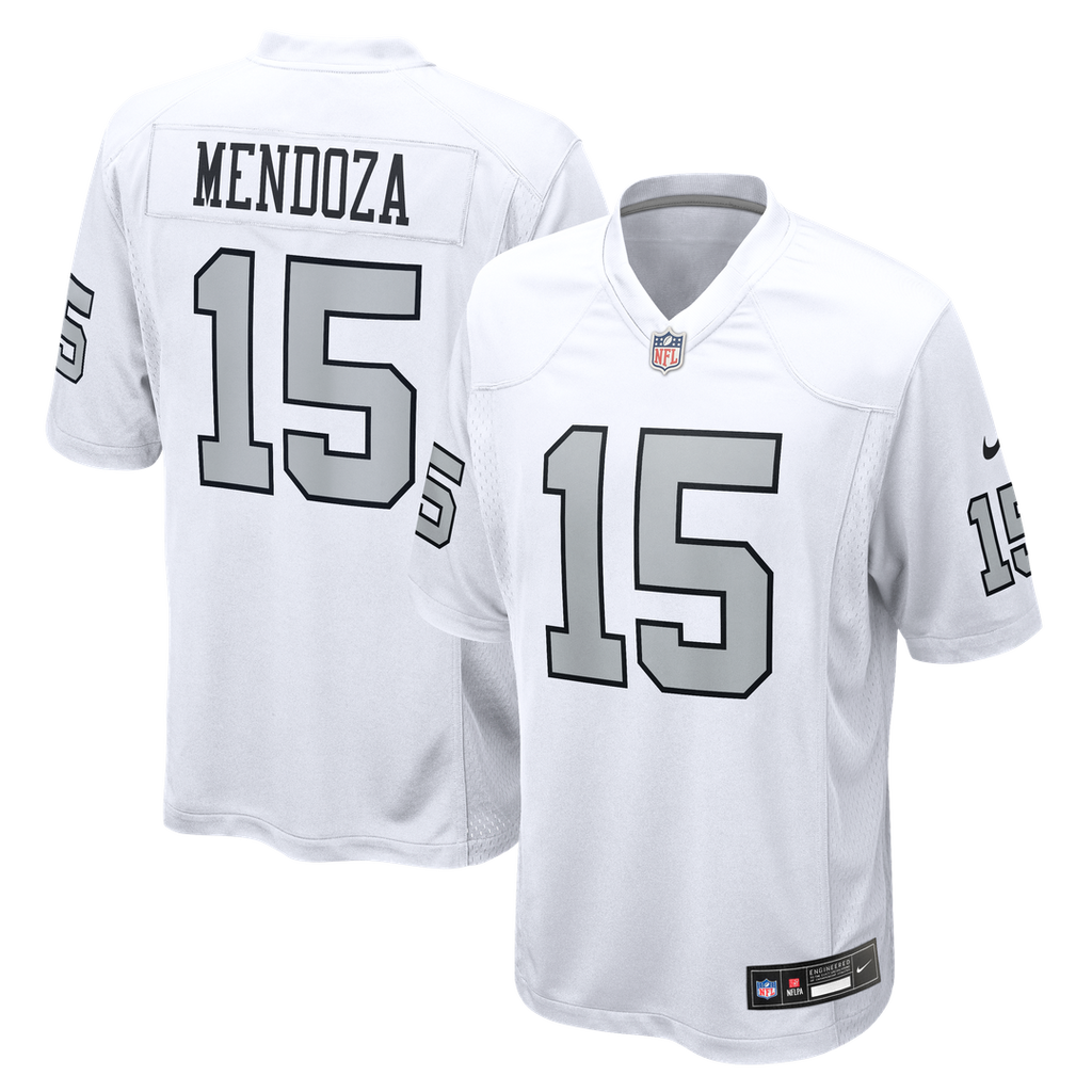 Las Vegas Raiders Fernando Mendoza Nike White Alternate Game Player Jersey product image 1, provided for visual reference