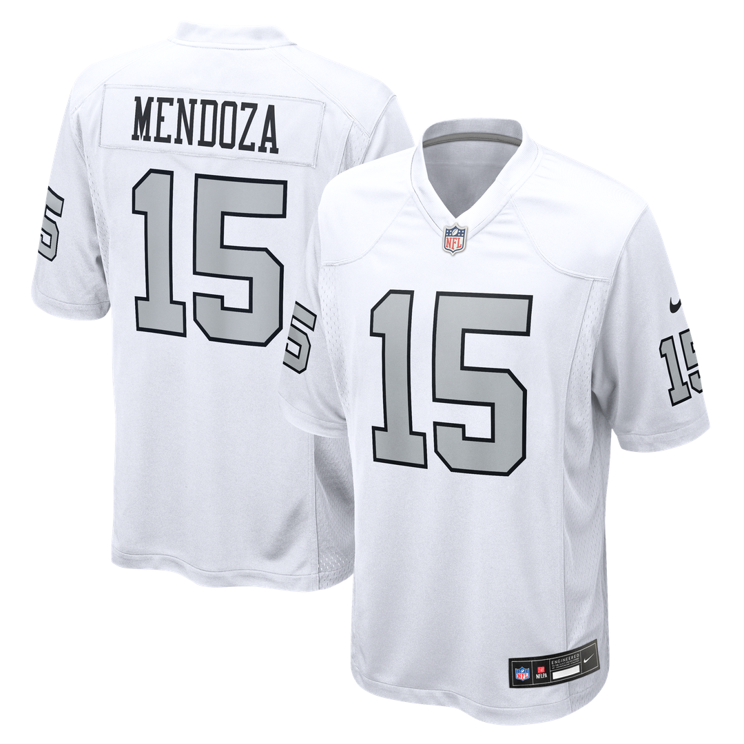 Las Vegas Raiders Fernando Mendoza Nike White Alternate Game Player Jersey product image 1, provided for visual reference