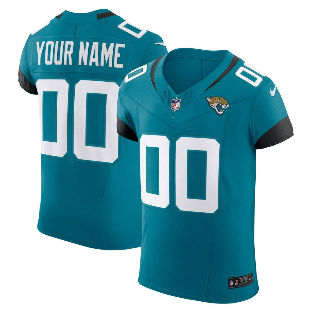 Jacksonville Jaguars Nike Teal Vapor F.U.S.E. Elite Custom Jersey product image 1, provided for visual reference and product