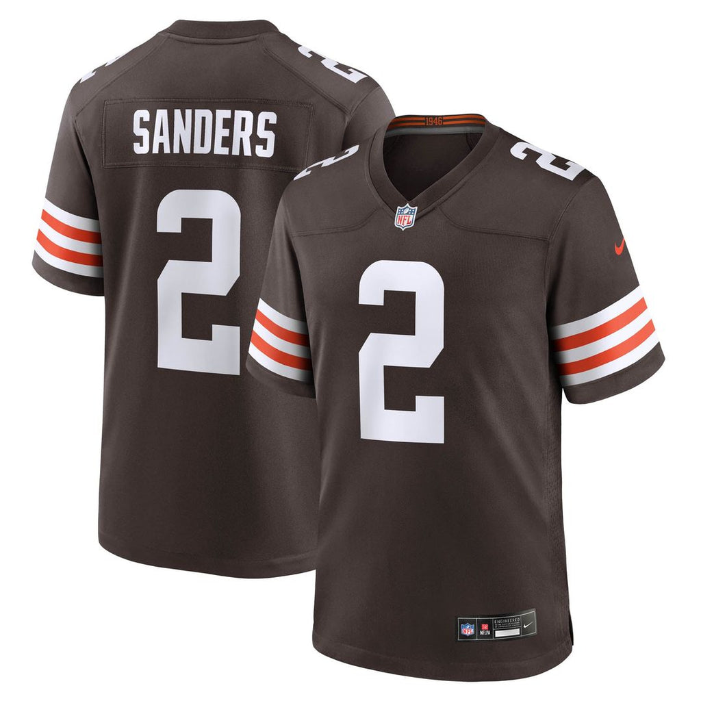 Cleveland Browns Shedeur Sanders Nike Brown Game Jersey product image 1, provided for visual reference and product detail