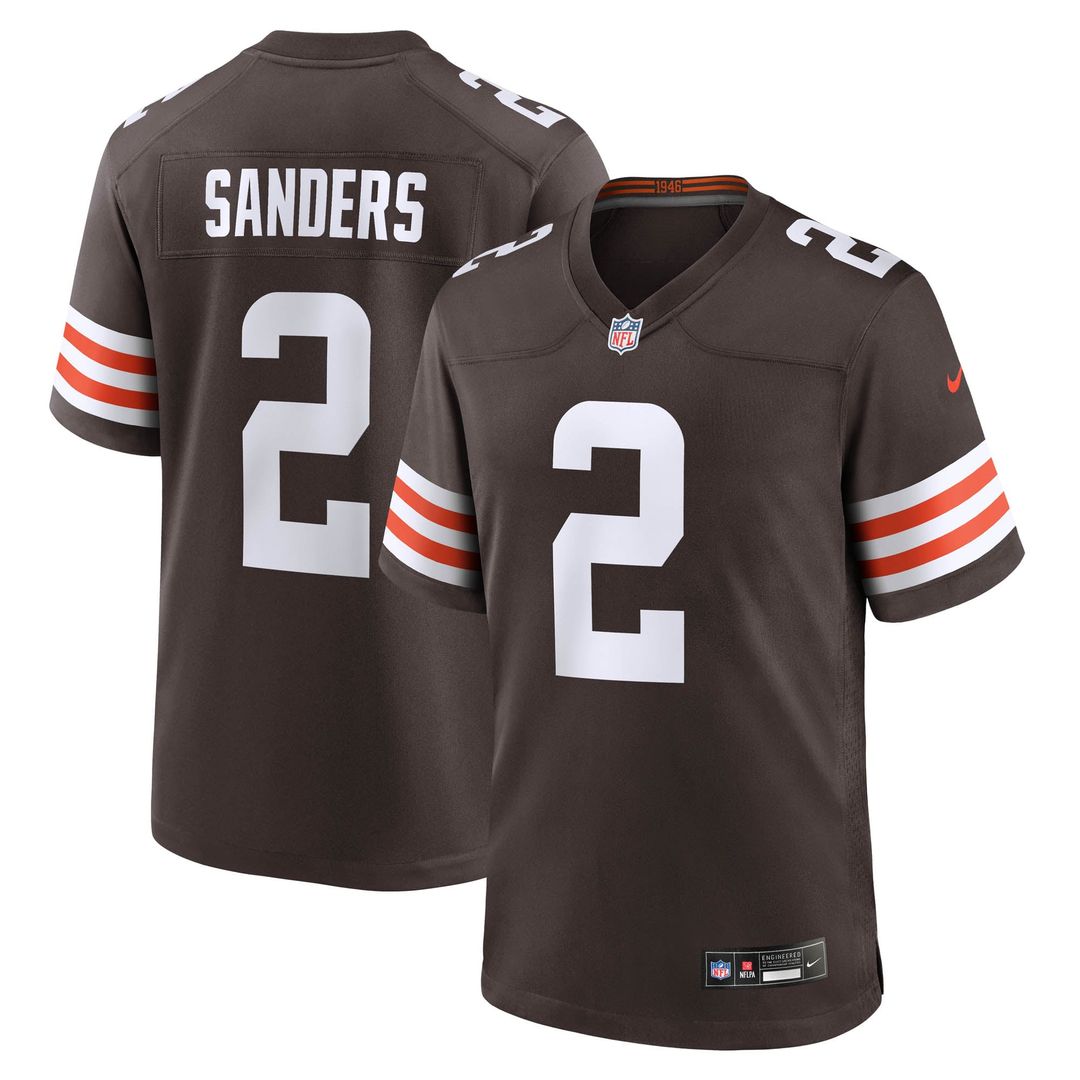 Cleveland Browns Shedeur Sanders Nike Brown Game Jersey product image 1, provided for visual reference and product detail