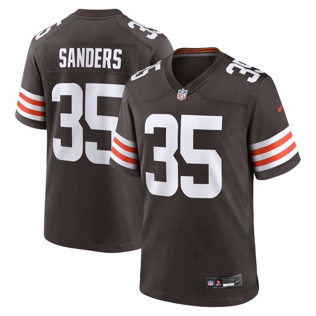 Cleveland Browns Raheim Sanders Nike Brown Team Game Jersey product image 1, provided for visual reference and product