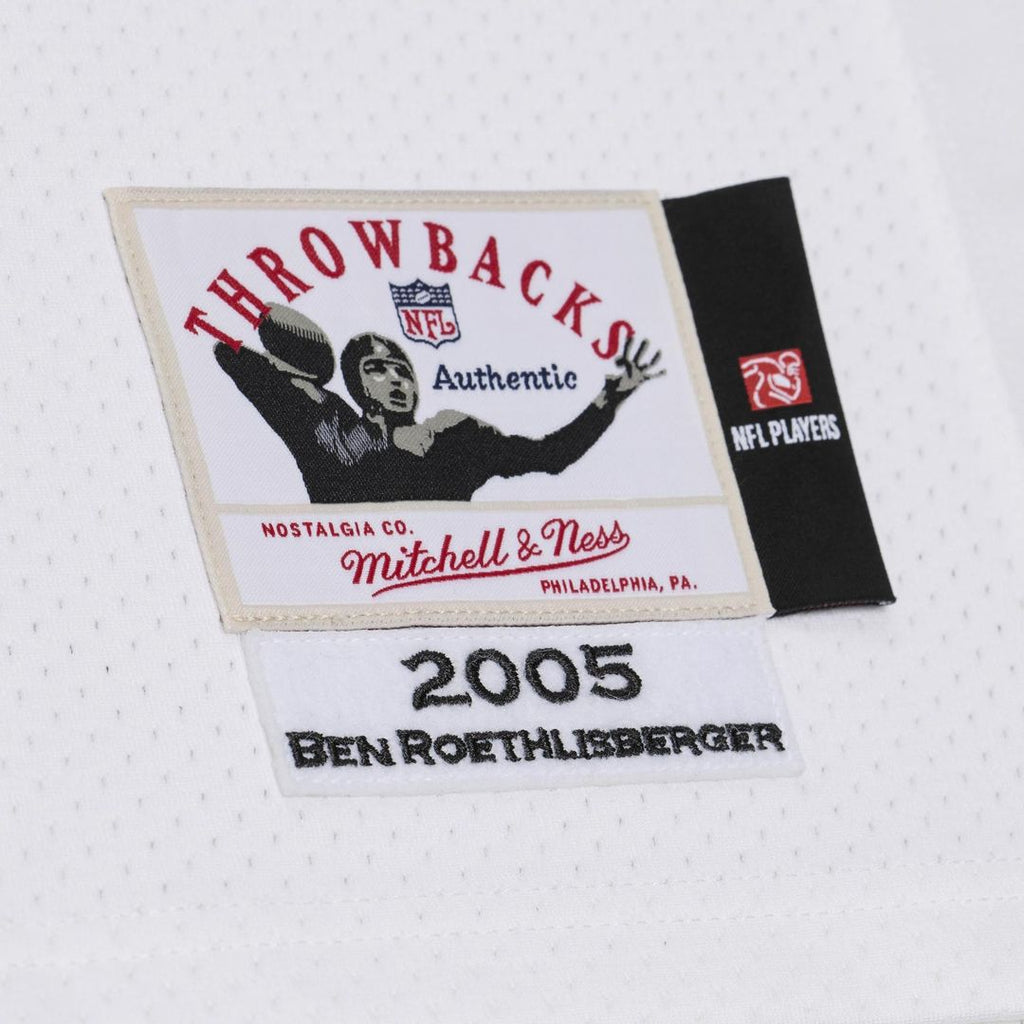 Pittsburgh Steelers Ben Roethlisberger Mitchell & Ness White 2005 Authentic Throwback Jersey product image 3, provided for