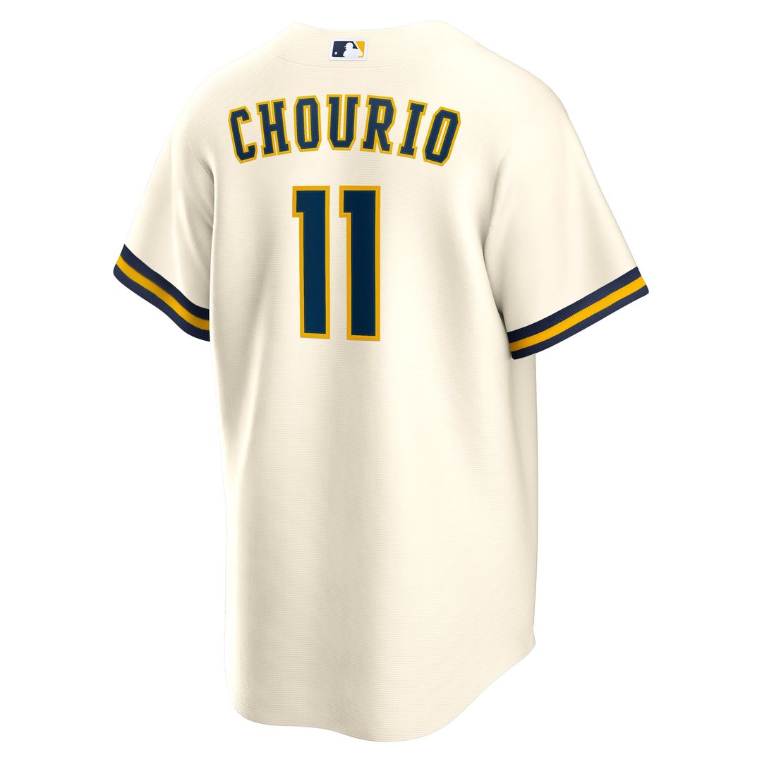 Milwaukee Brewers Jackson Chourio Nike Cream Home Replica Jersey product image 3, provided for visual reference and product