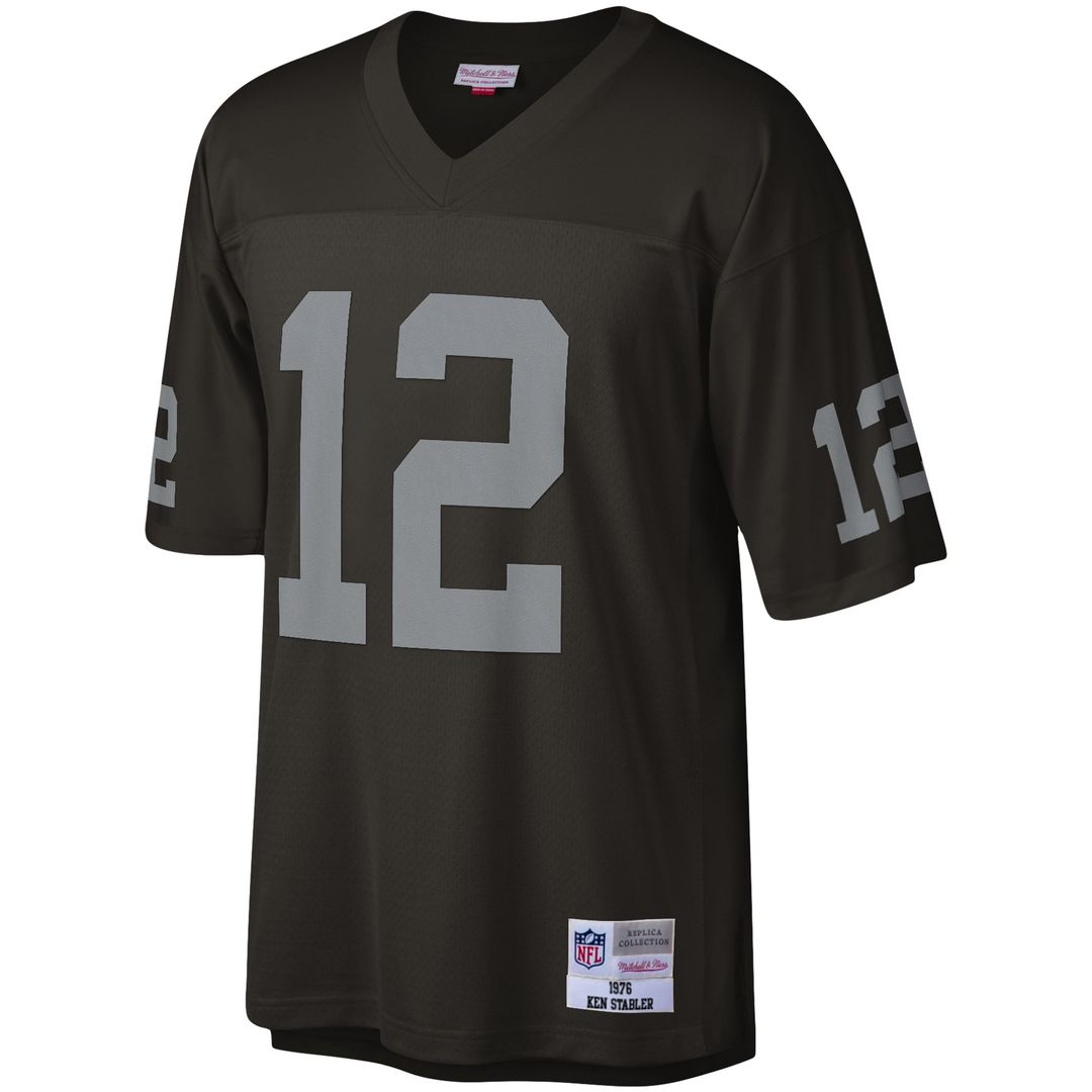 Las Vegas Raiders Ken Stabler Mitchell & Ness Black Legacy Replica Jersey product image 2, provided for visual reference and