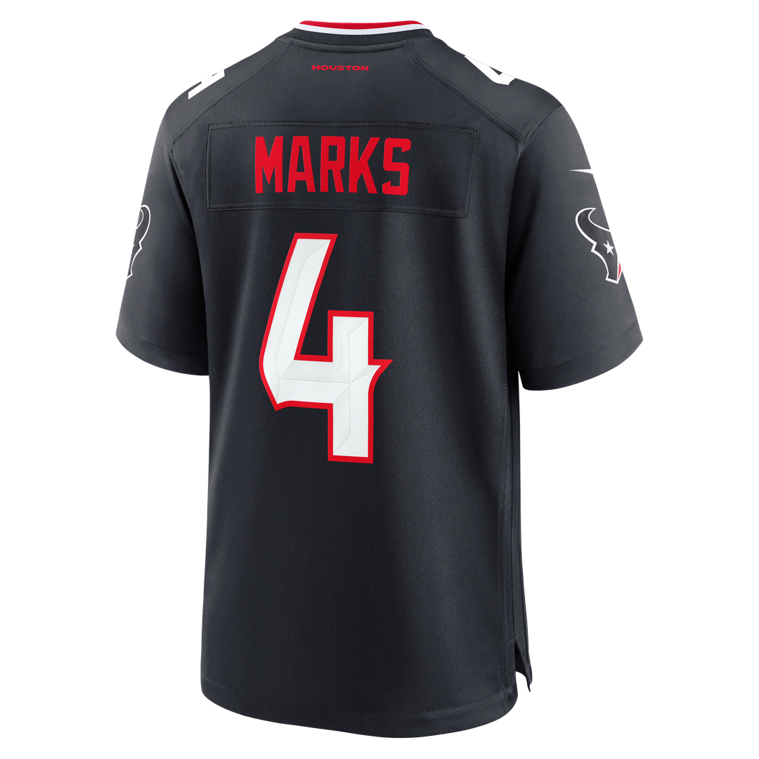 Houston Texans Woody Marks Nike Navy Team Game Jersey product image 3, provided for visual reference and product detail