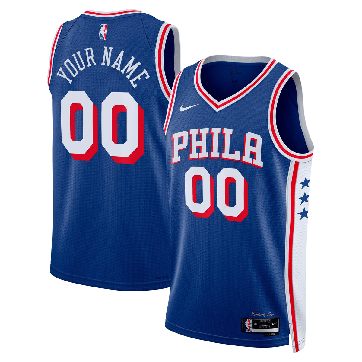 Philadelphia 76ers Nike Icon Swingman Jersey - Custom - Unisex product image 2, provided for visual reference and product
