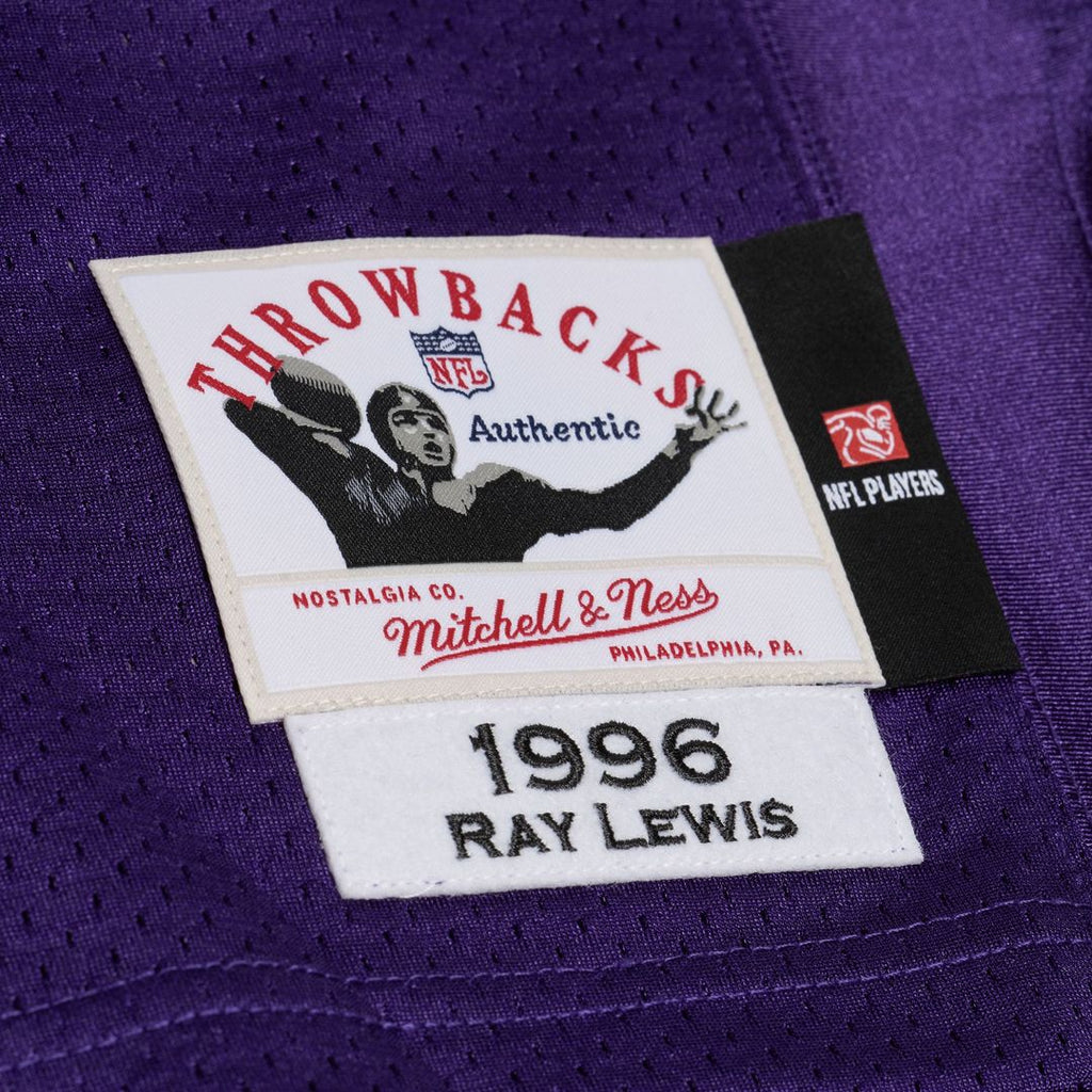 Baltimore Ravens Ray Lewis Mitchell & Ness Purple 1996 Authentic Throwback Jersey product image 5, provided for visual