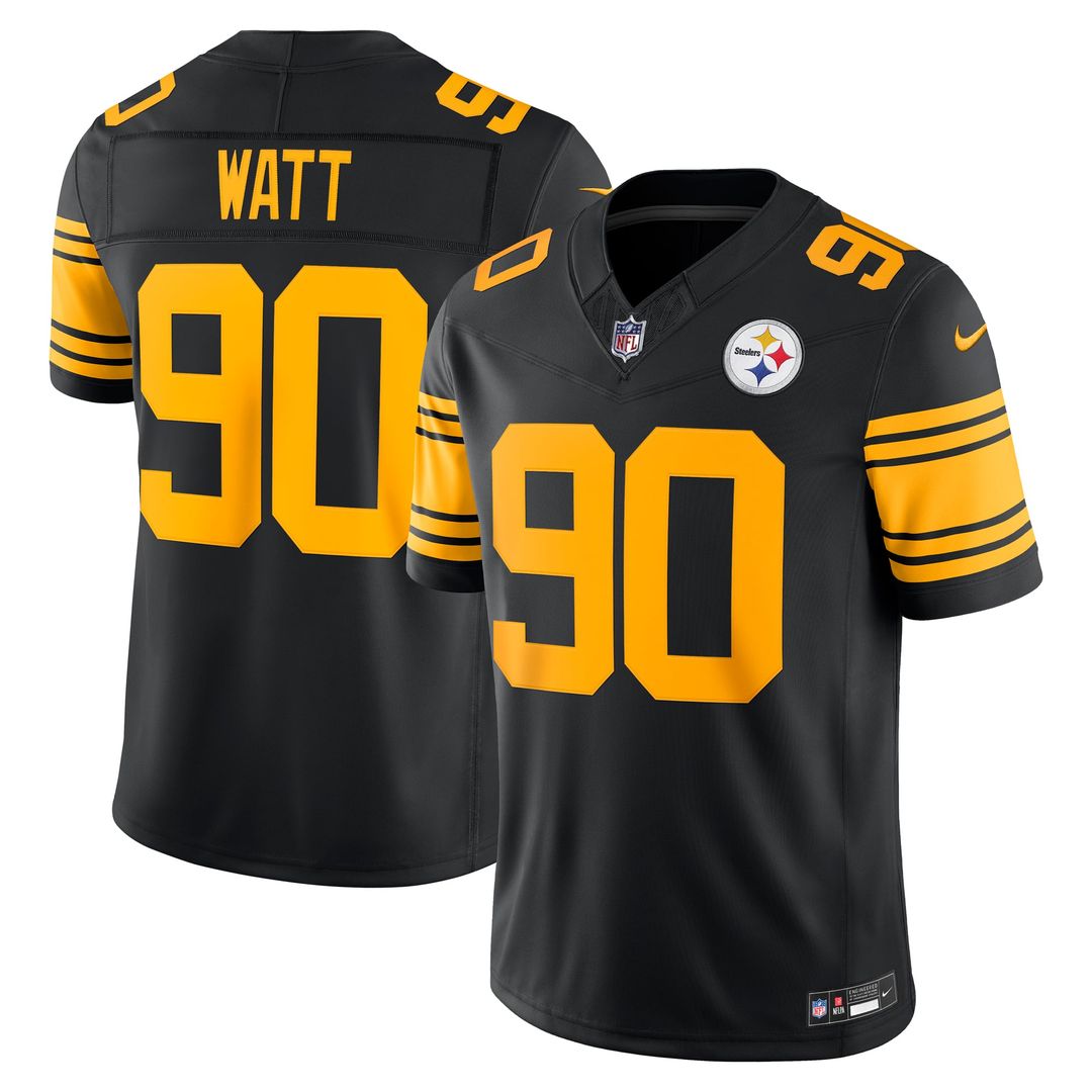 Pittsburgh Steelers T.J. Watt Nike Black Alternate Vapor F.U.S.E. Stitched Limited Jersey product image 1, provided for