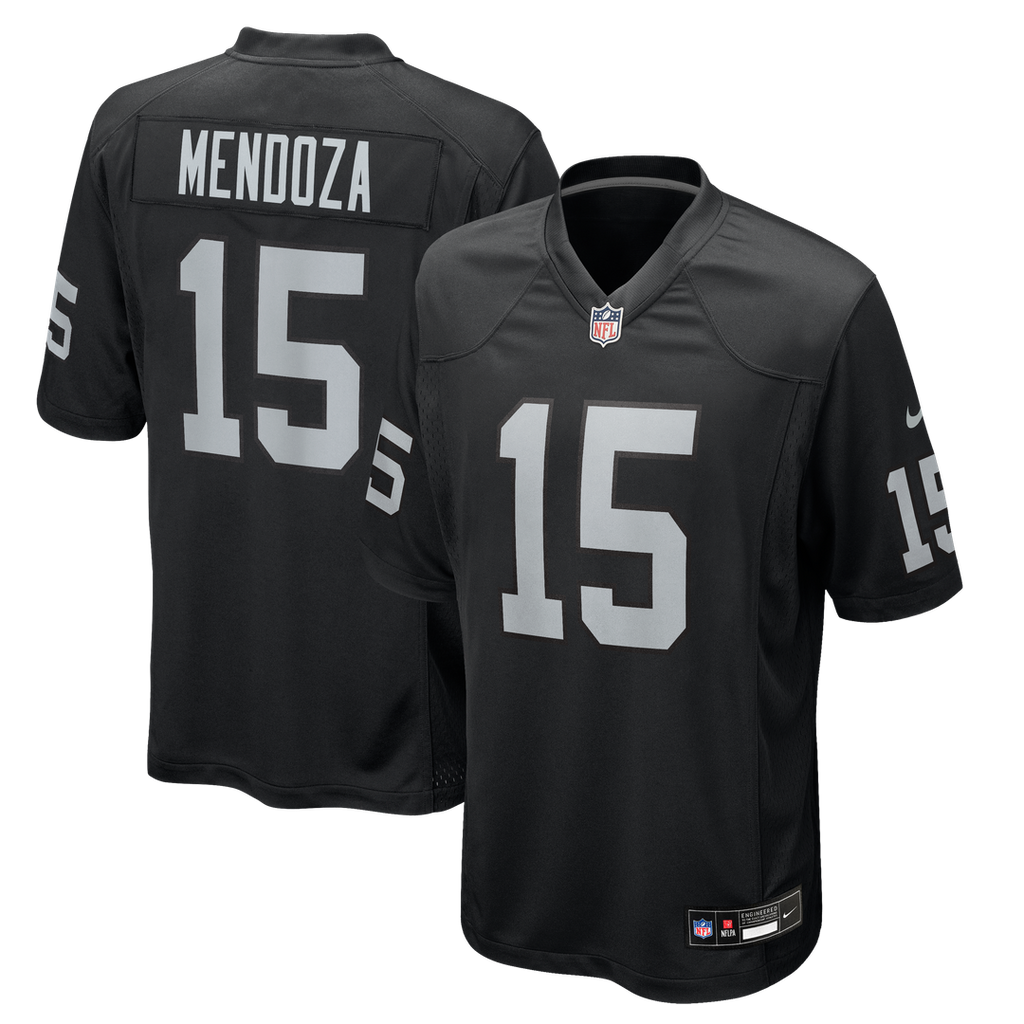 Las Vegas Raiders Fernando Mendoza Nike Black Team Game Jersey product image 1, provided for visual reference and product