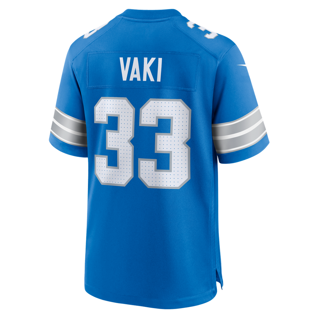 Detroit Lions Sione Vaki Nike Blue Team Game Jersey product image 3, provided for visual reference and product detail review