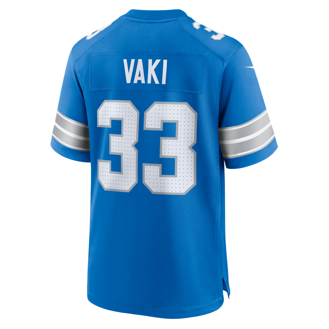 Detroit Lions Sione Vaki Nike Blue Team Game Jersey product image 3, provided for visual reference and product detail review