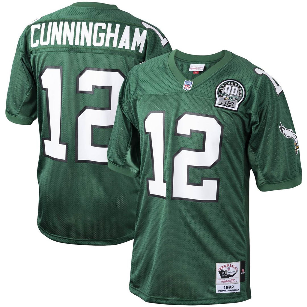 Philadelphia Eagles 1992 Randall Cunningham Mitchell & Ness Green Authentic Throwback Retired Player Jersey product image 4,
