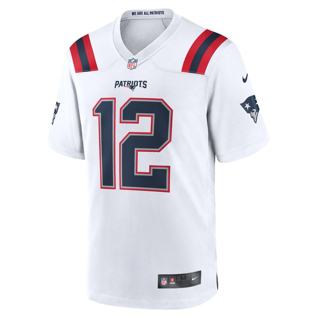 New England Patriots Tom Brady Nike White Retired Game Jersey product image 5, provided for visual reference and product