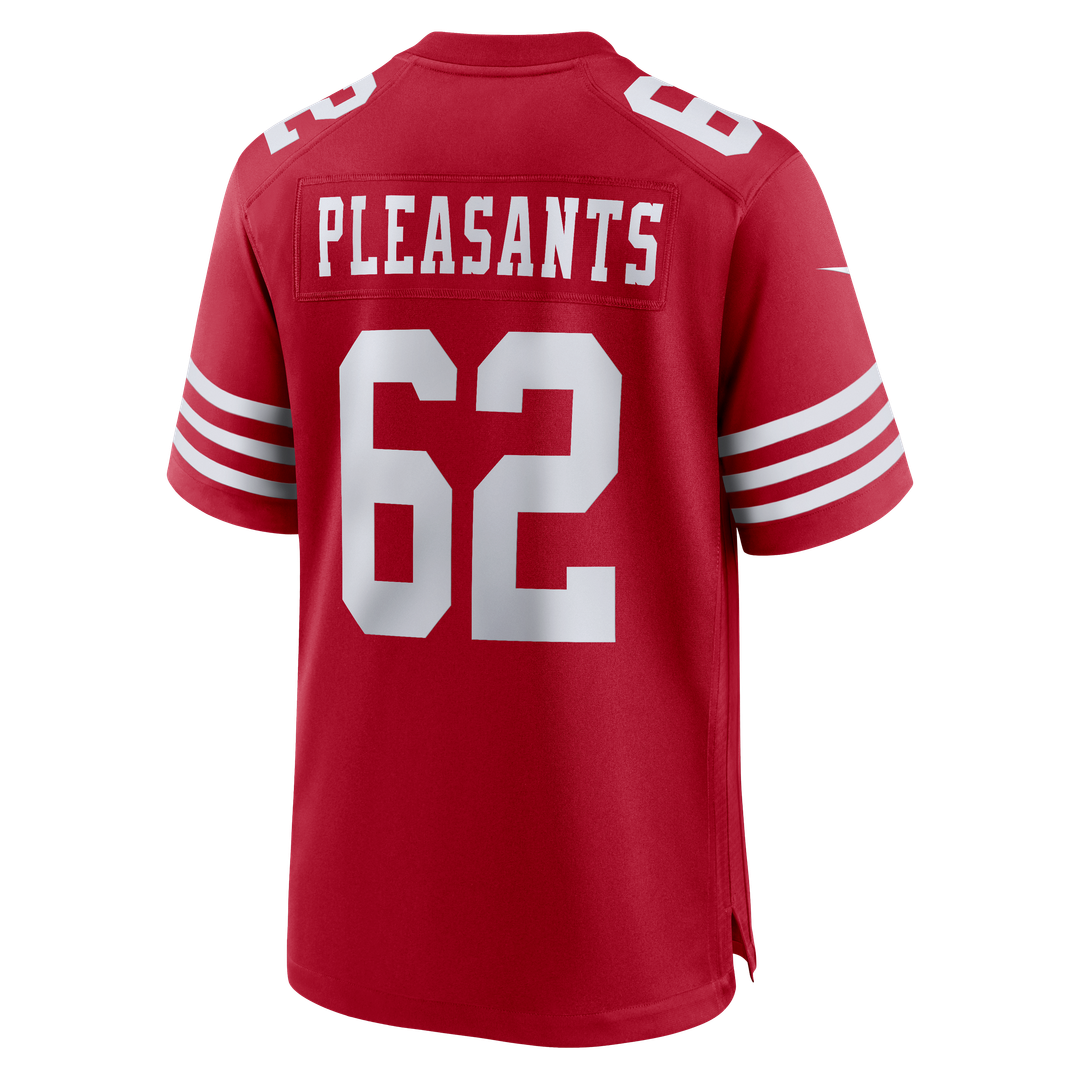 San Francisco 49ers Austen Pleasants Nike Scarlet Team Game Jersey product image 3, provided for visual reference and