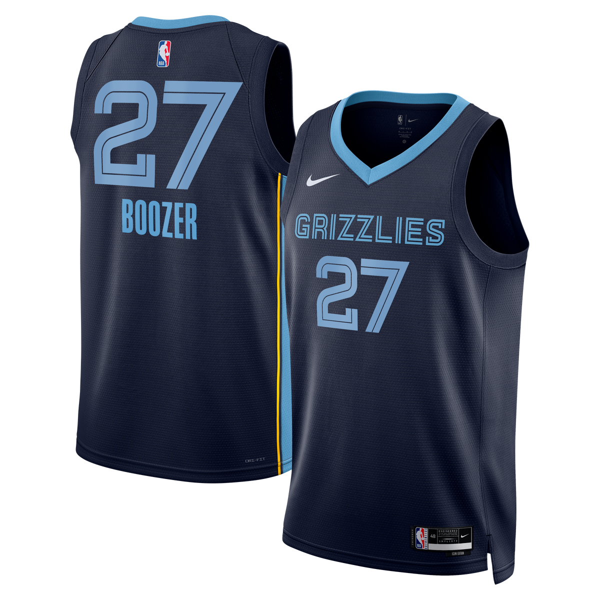 Memphis Grizzlies Nike Icon Swingman Jersey - Black - Cameron Boozer - Unisex product image 1, provided for visual reference