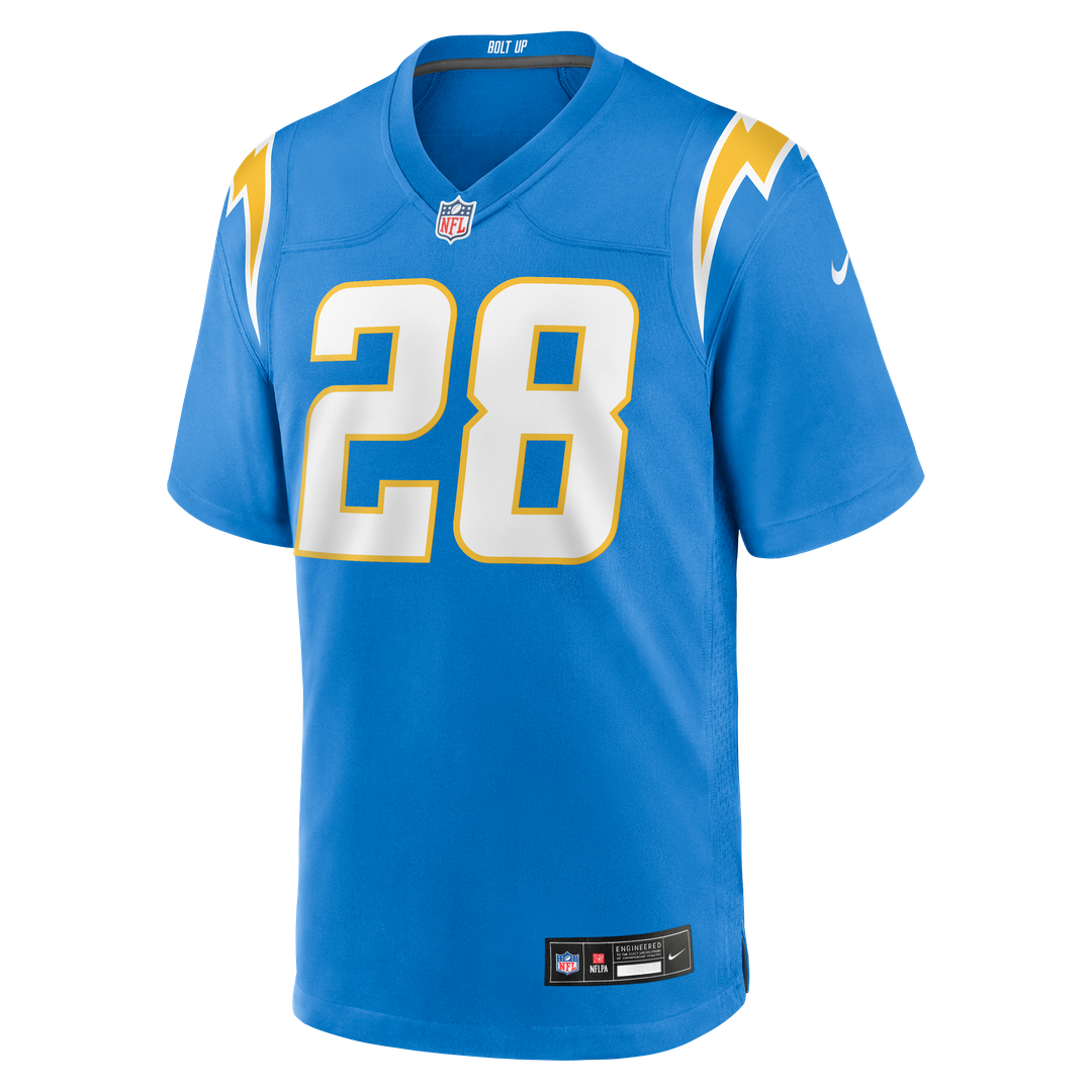 Los Angeles Chargers Isaiah Spiller Nike Powder Blue Game Jersey product image 2, provided for visual reference and product