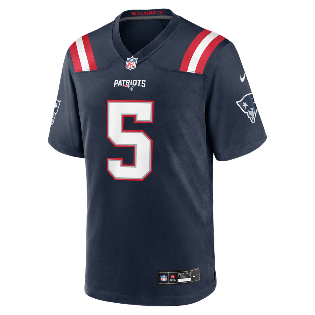 New England Patriots Dre'Mont Jones Nike Navy Team Game Jersey product image 4, provided for visual reference and product