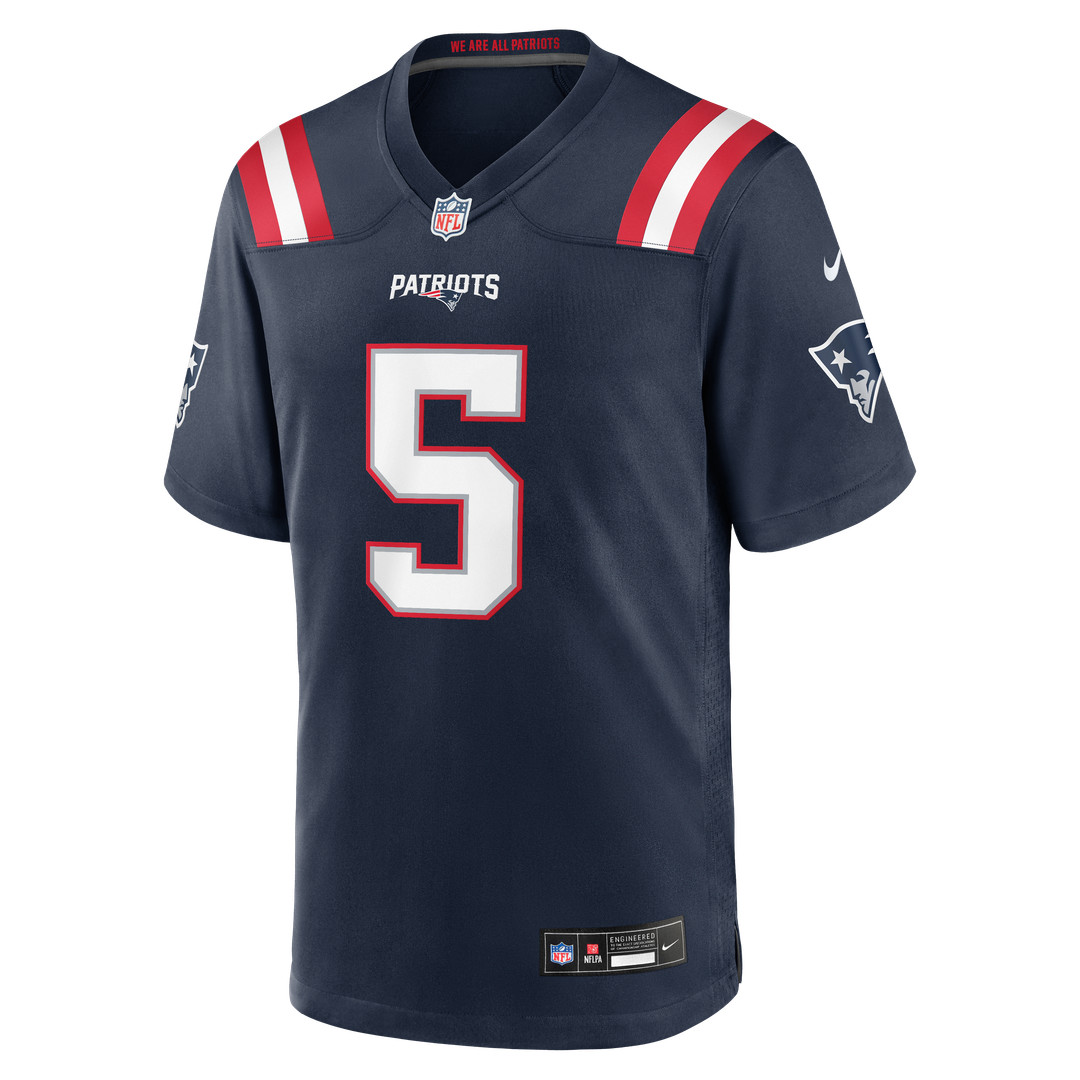 New England Patriots Dre'Mont Jones Nike Navy Team Game Jersey product image 4, provided for visual reference and product