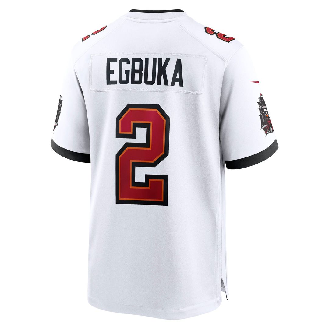 Tampa Bay Buccaneers Emeka Egbuka Nike White Game Jersey product image 6, provided for visual reference and product detail