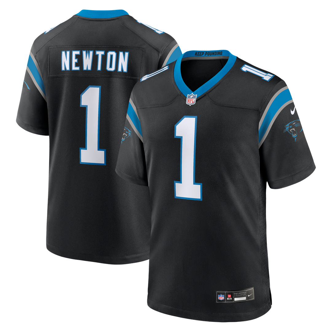 Carolina Panthers Cam Newton Nike Black Team Retired Game Jersey product image 1, provided for visual reference and product