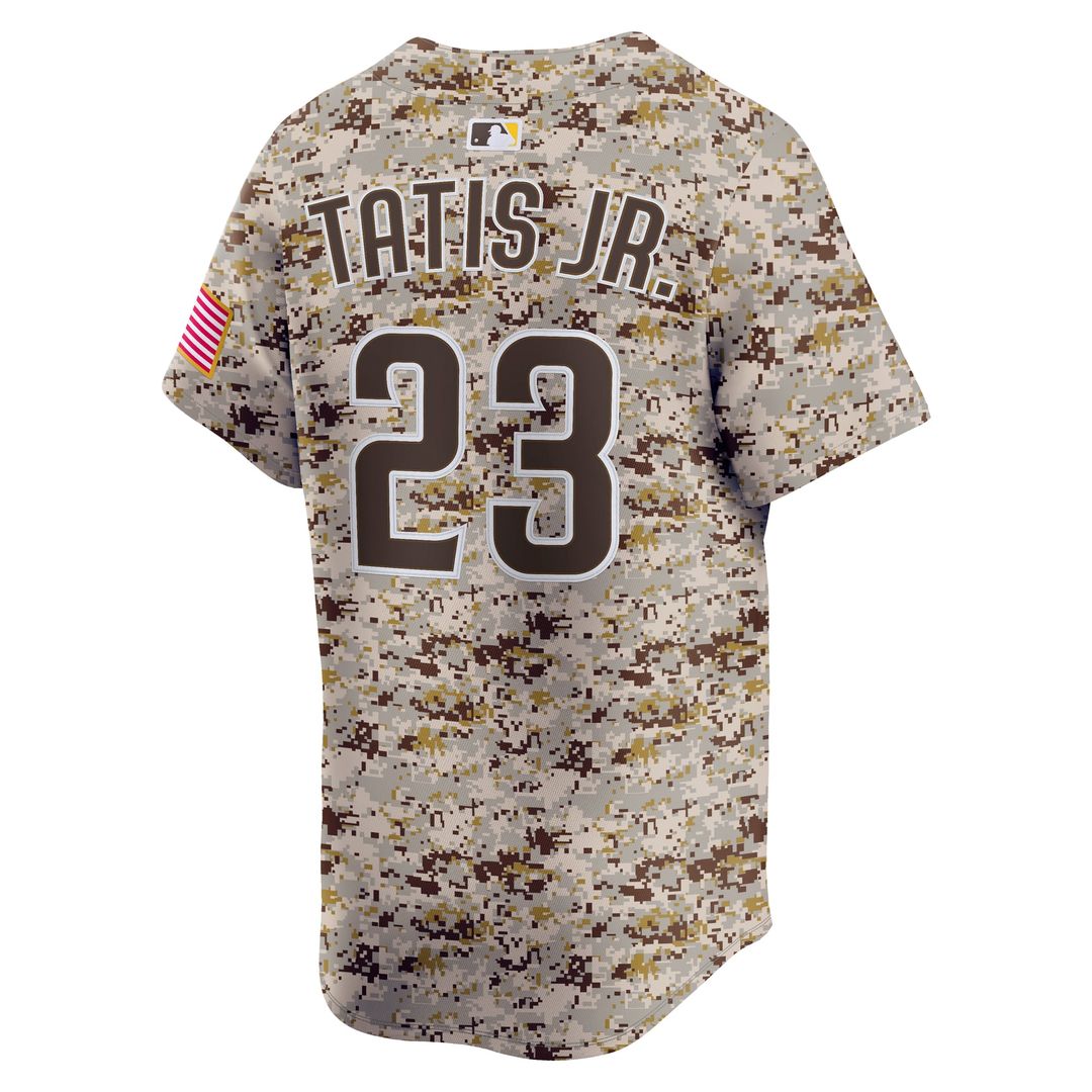 San Diego Padres Fernando Tatis Jr. Nike Camo Alternate 2 Limited Jersey product image 3, provided for visual reference and