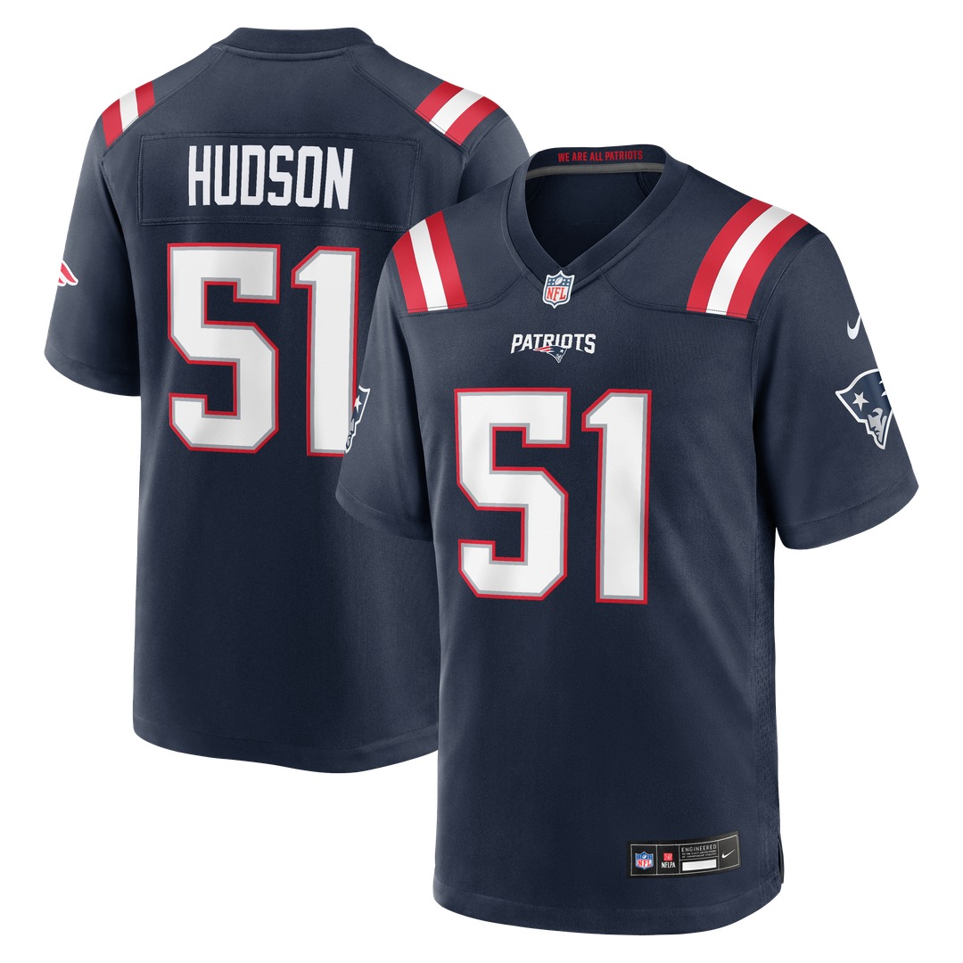 New England Patriots James Hudson Nike Navy Team Game Jersey product image 1, provided for visual reference and product