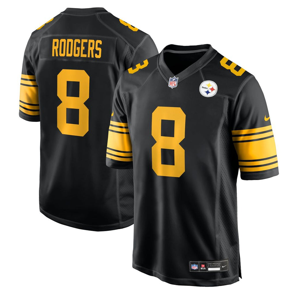 Pittsburgh Steelers Aaron Rodgers Nike Black Alternate Game Jersey product image 1, provided for visual reference and