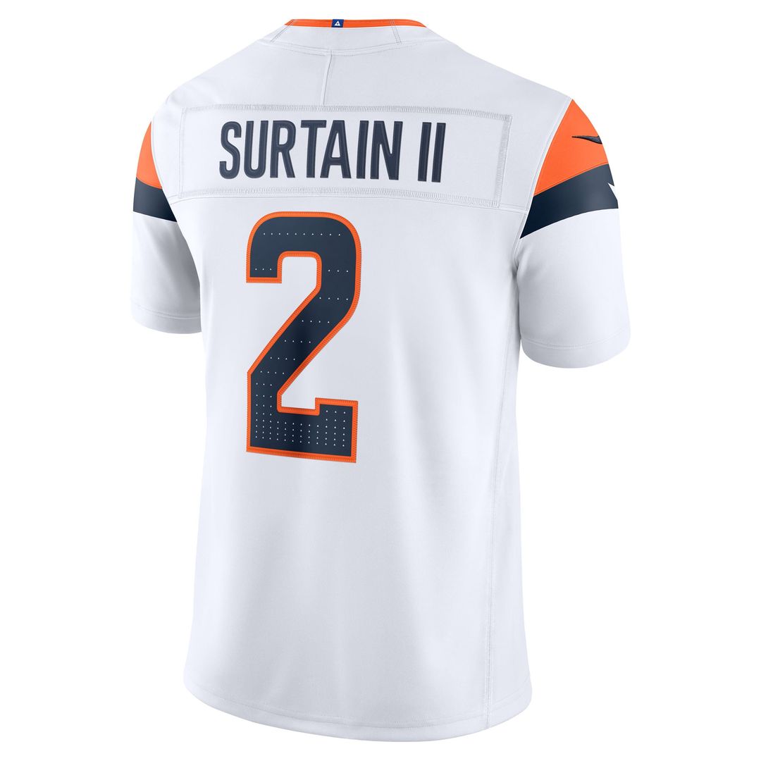 Denver Broncos Pat Surtain II Nike White Vapor F.U.S.E. Stitched Limited Jersey product image 3, provided for visual