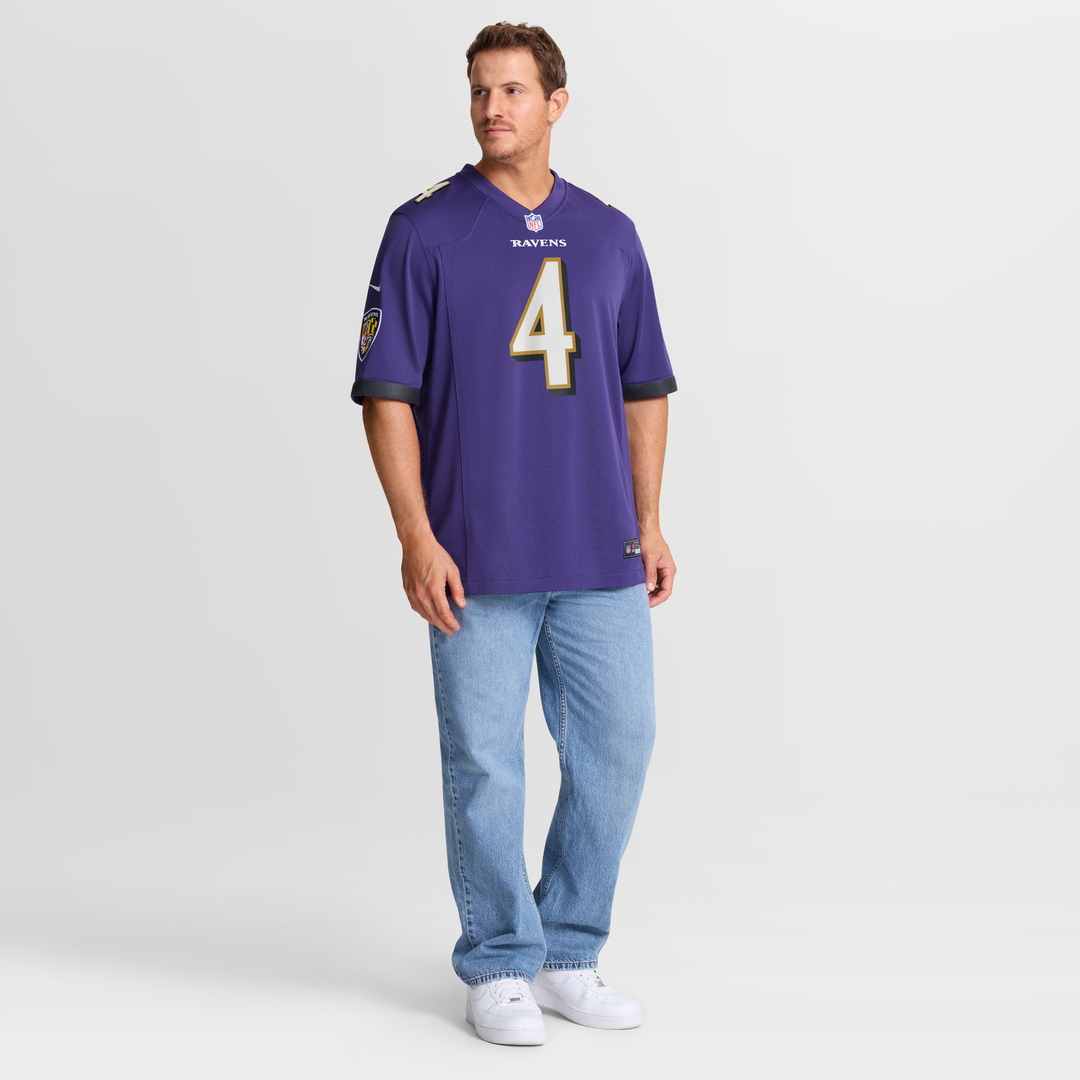 Baltimore Ravens Zay Flowers Nike Purple Game Jersey product image 7, provided for visual reference and product detail review