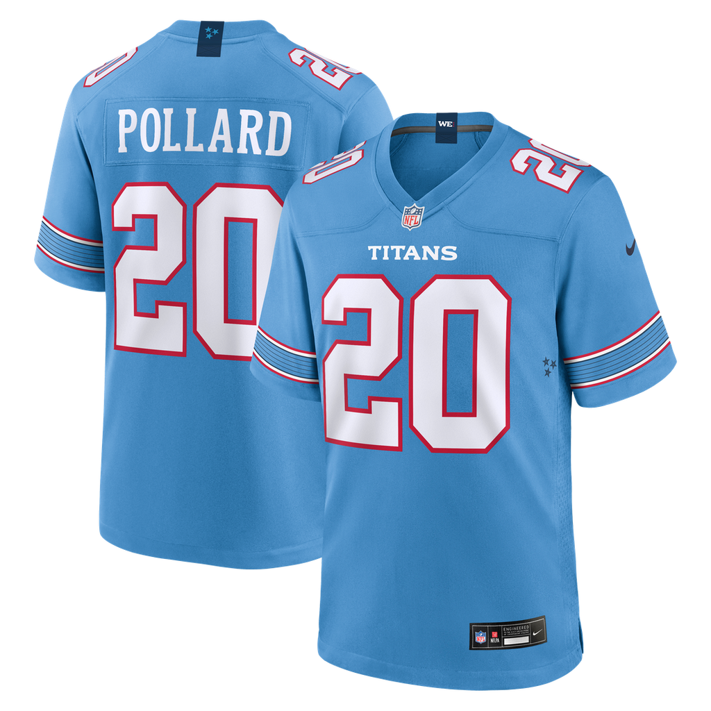 Tennessee Titans Tony Pollard Nike Light Blue Game Jersey product image 1, provided for visual reference and product detail