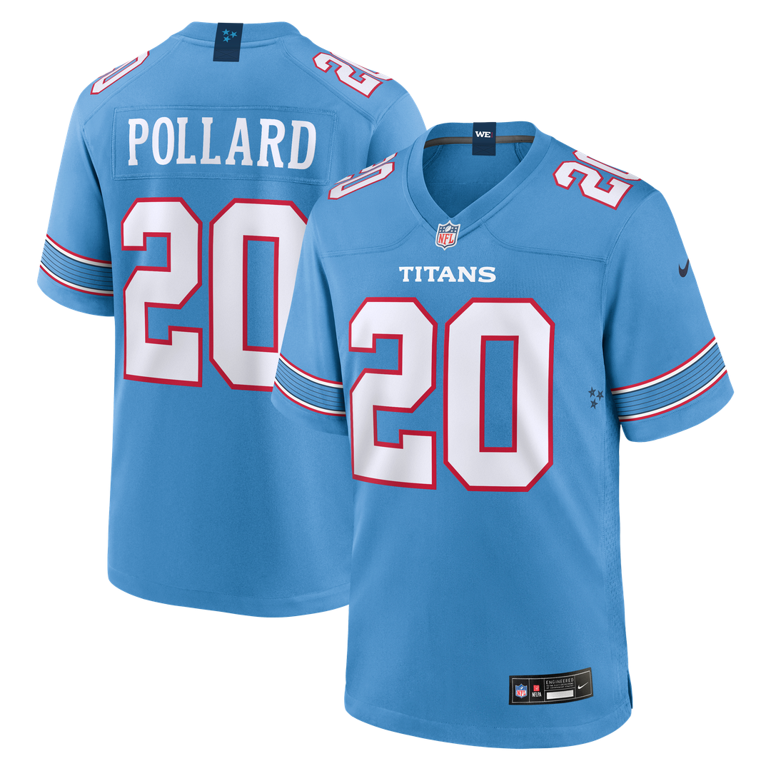 Tennessee Titans Tony Pollard Nike Light Blue Game Jersey product image 1, provided for visual reference and product detail