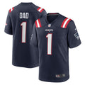 New England Patriots Number 1 Dad Nike Navy Game Jersey product image 1, provided for visual reference and product detail