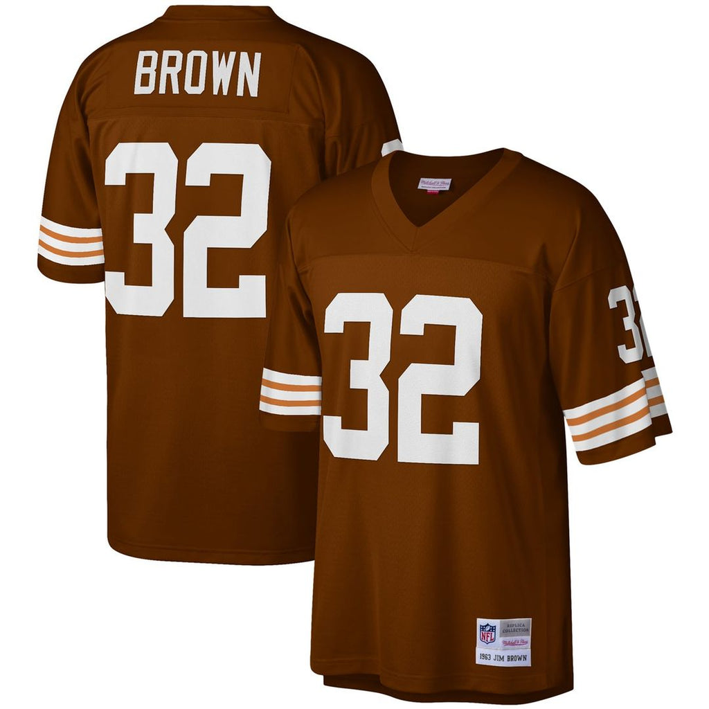 Cleveland Browns Jim Brown Mitchell & Ness Brown Legacy Replica Jersey product image 1, provided for visual reference and
