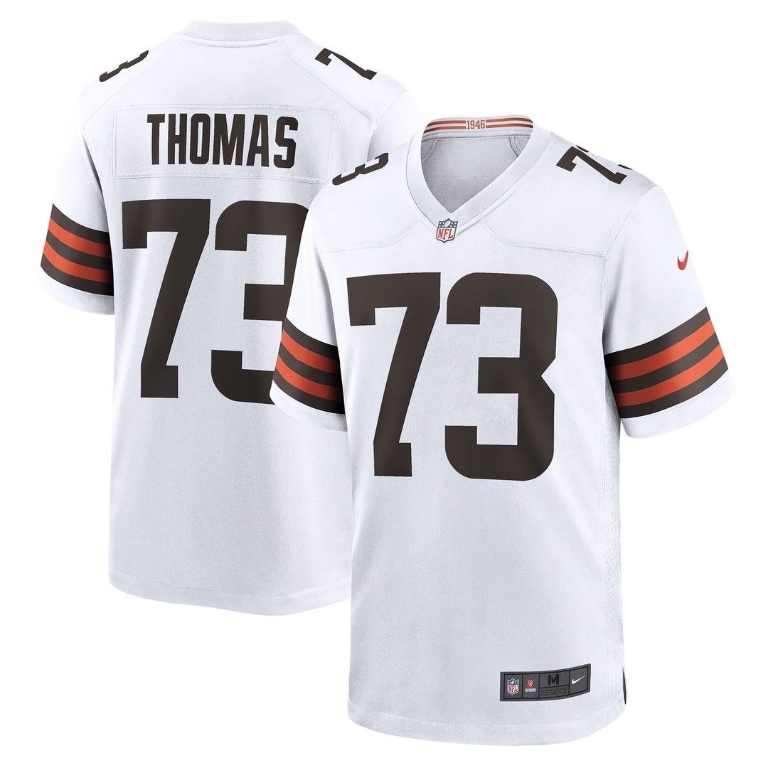 Cleveland Browns Joe Thomas Nike White Retired Game Player Jersey product image 4, provided for visual reference and product