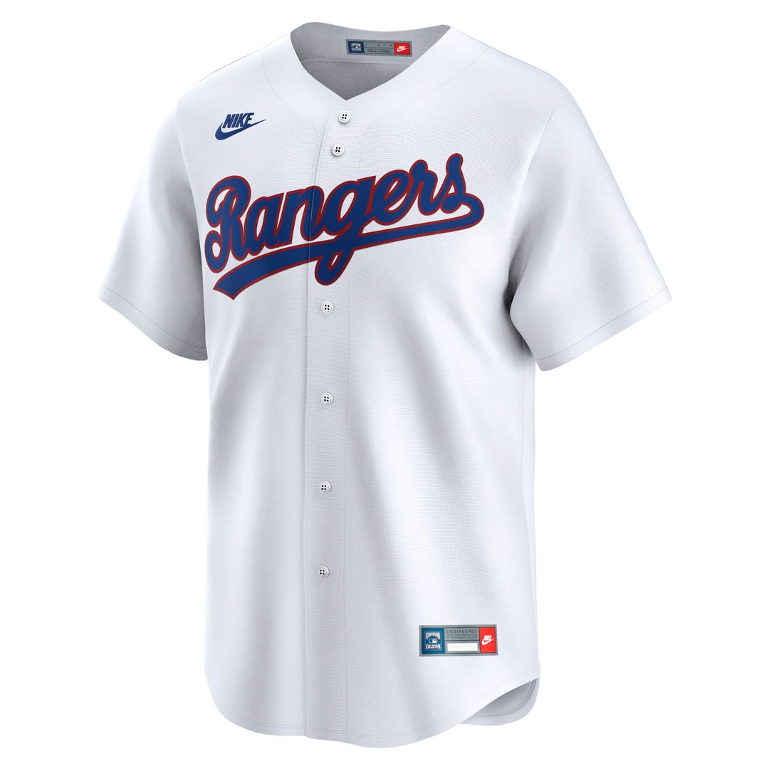 Texas Rangers Nike White Cooperstown Collection Limited Jersey product image 2, provided for visual reference and product