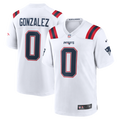 New England Patriots Christian Gonzalez Nike White Game Jersey product image 1, provided for visual reference and product