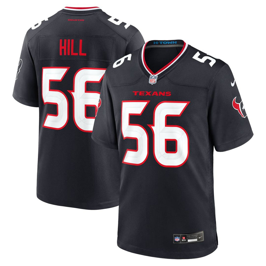 Houston Texans Jamal Hill Nike Navy Team Game Jersey product image 1, provided for visual reference and product detail review