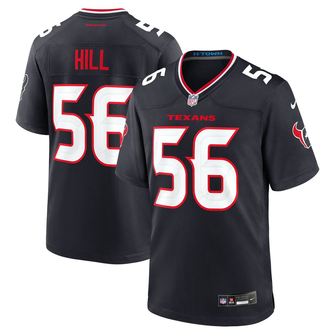 Houston Texans Jamal Hill Nike Navy Team Game Jersey product image 1, provided for visual reference and product detail review