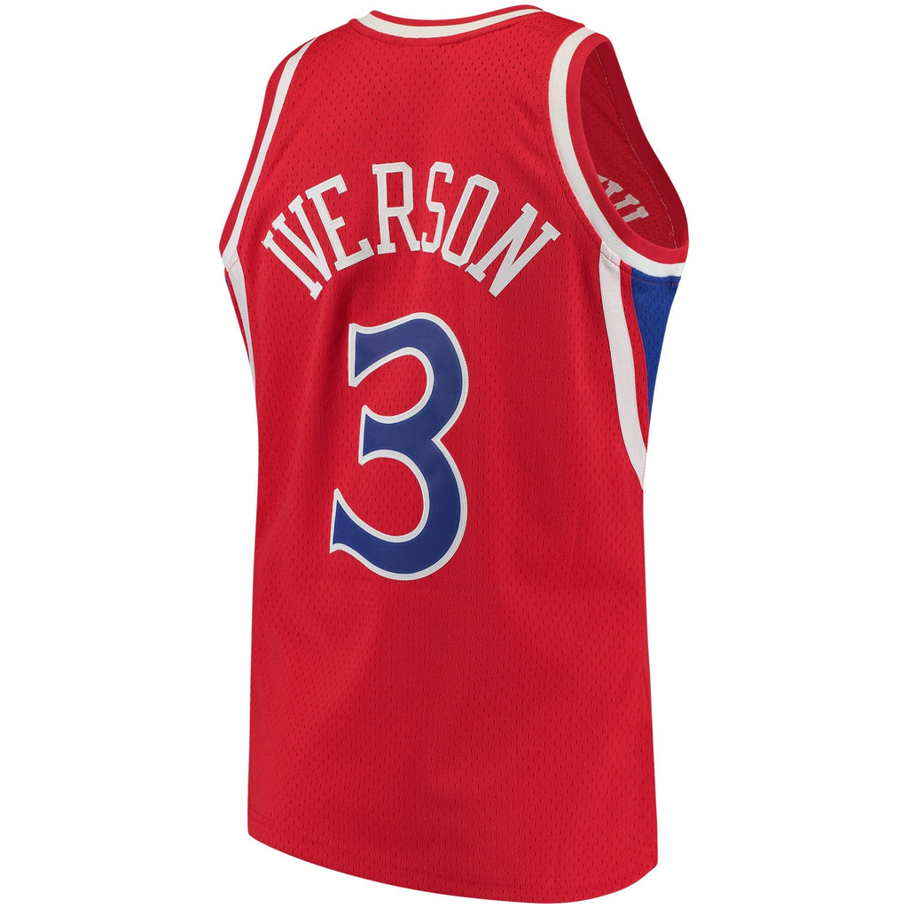 Mitchell & Ness Allen Iverson Red Philadelphia 76ers 1996-97 Hardwood Classics Swingman Jersey product image 4, provided for