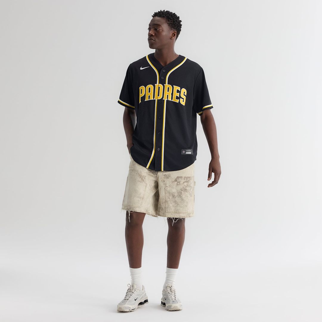 San Diego Padres Jackson Merrill Nike Fashion Replica Black Out Jersey product image 4, provided for visual reference and